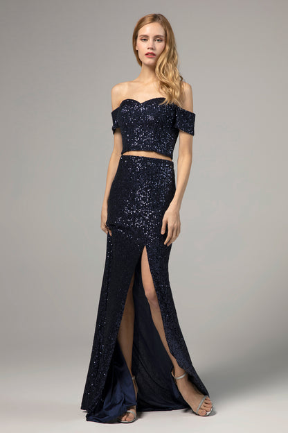 Sheath-Column Floor Length Sequined Dress CS0288