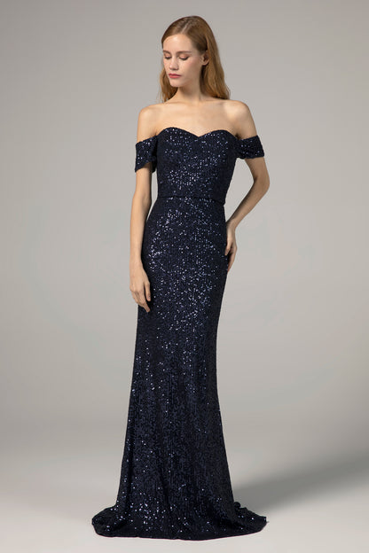 Trumpet-Mermaid Floor Length Sequined Dress CS0290