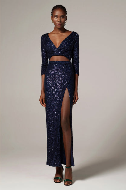 Sheath-Column Ankle Length Sequined Dress CS0294