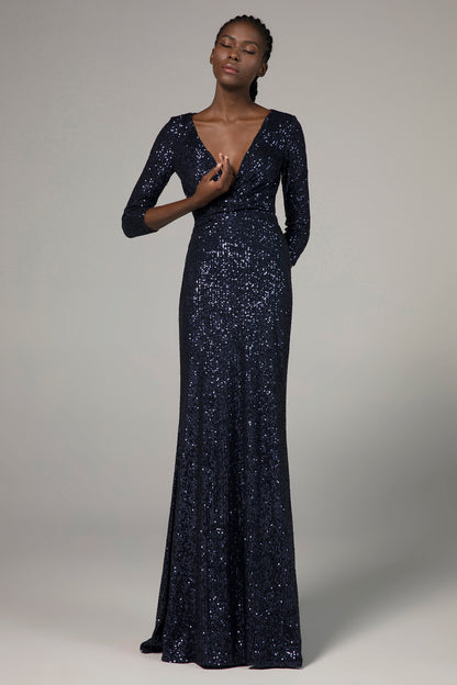 Trumpet-Mermaid Floor Length Sequined Dress CS0295