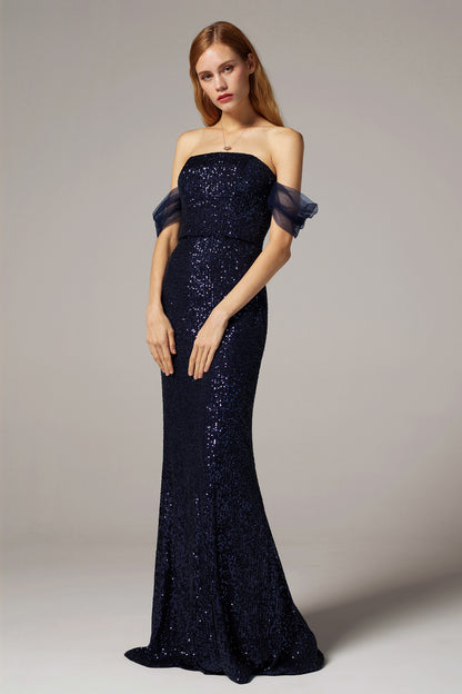 Trumpet-Mermaid Floor Length Sequined Dress CS0299