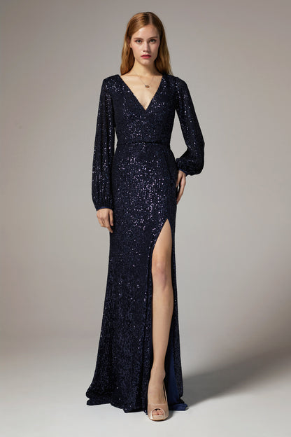 Sheath-Column Floor Length Sequined Dress CS0302