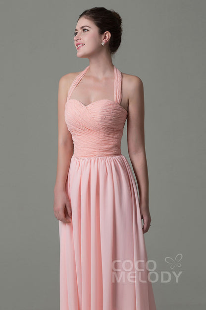 A-Line Floor Length Lace/Chiffon Bridesmaid Dress COZK16006