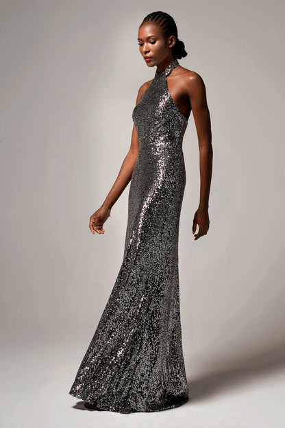 Sheath-Column Floor Length Sequined Dress CB0401