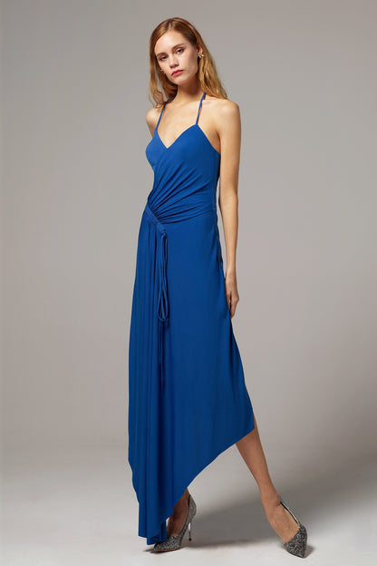 Asymmetrical High-Low Knitted Fabric Bridesmaid Dress CB0424