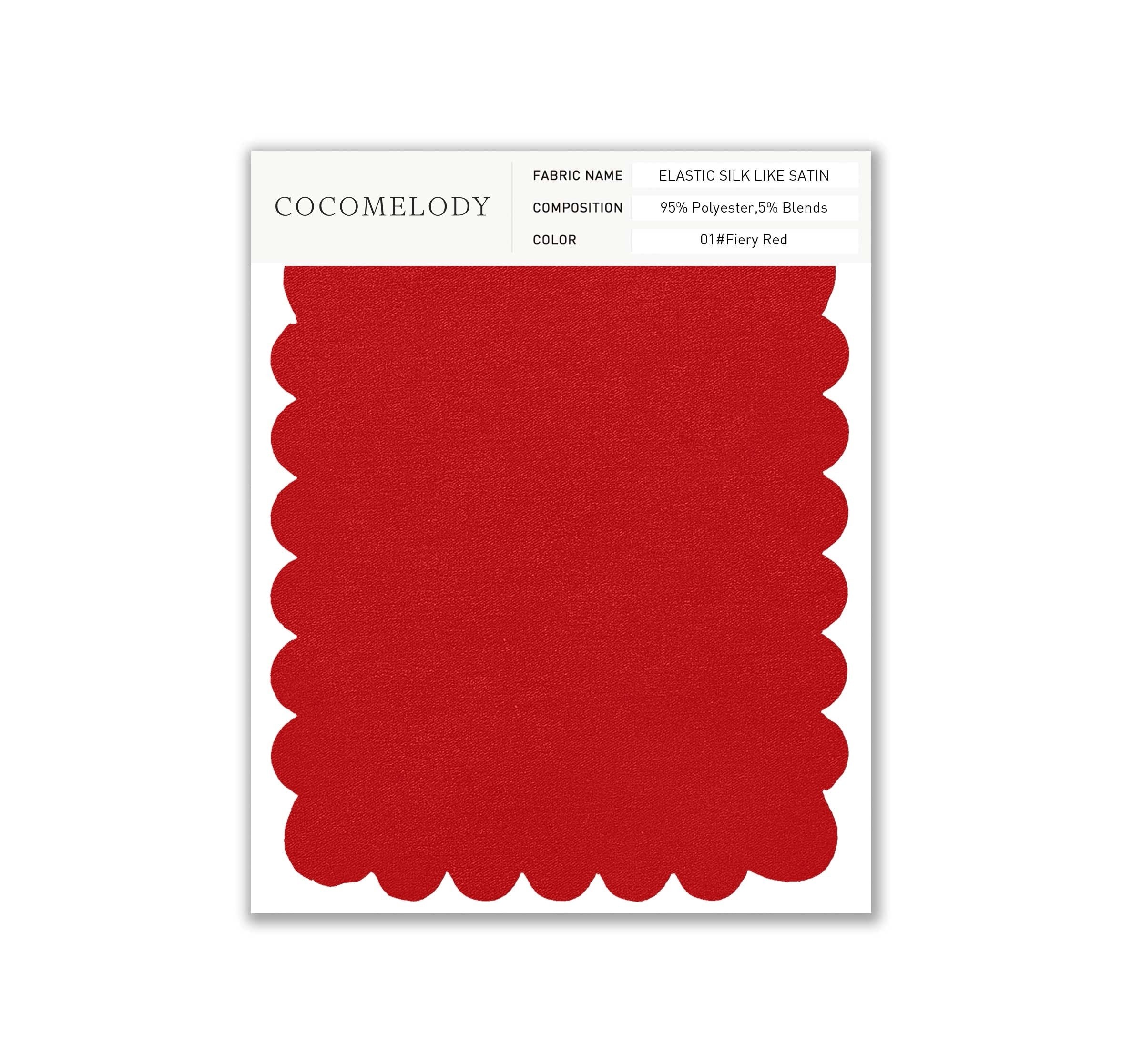 COCOMELODY Elastic Silk like Satin Fabric Swatch in Single Color SWSS16005 