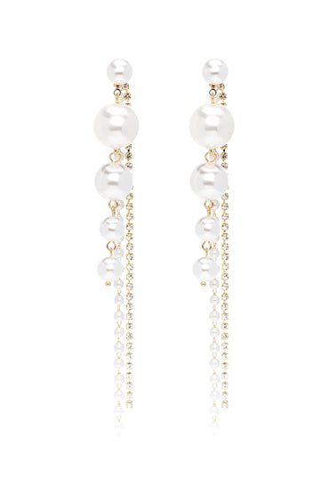 Alloy Earrings with Rhinestone Imitation Pearl CE0117